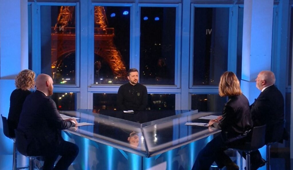 zelenskyy hopes won't yield kremlin's demands ukrainian president volodymyr during interview paris zele ukraine's said stand strong against russian lift sanctions condition implementing black sea ceasefire bbc reported 27 ukraine