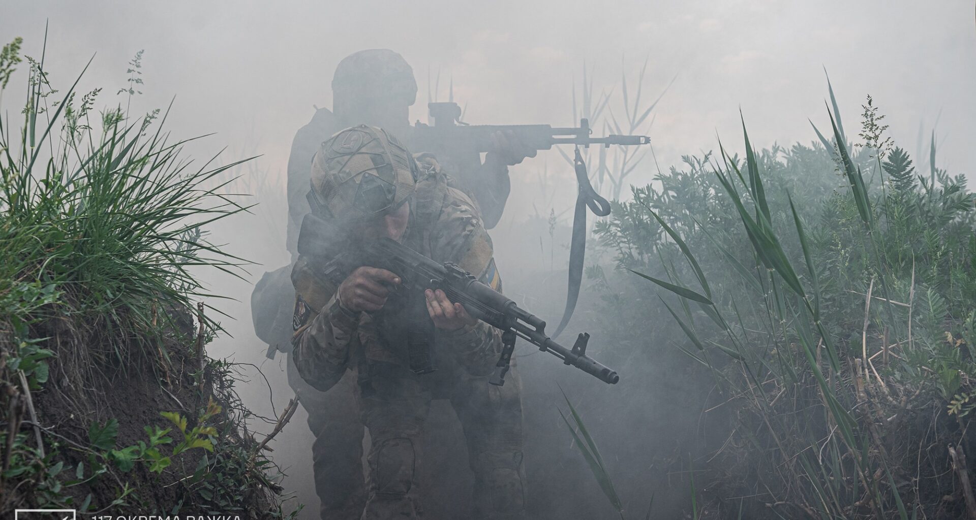 Soldiers of the Ukrainian forces.