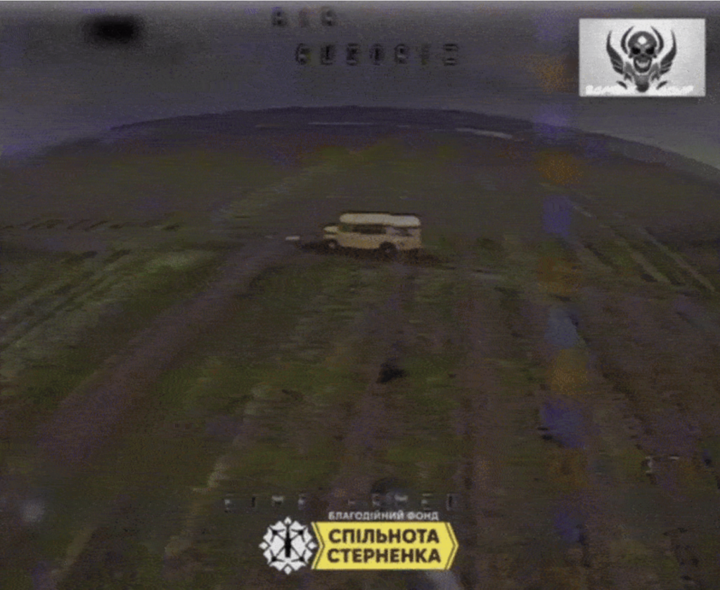Russia used a yellow school bus on the front line in eastern Ukraine's Donetsk Oblast.