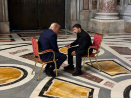 pistorius says trump peace plan mean ukraine capitulation donald (l) volodymyr zelenskyy (r) meeting vatican 26 2025 trump-zele german defense minister boris said 27 agree president trump’s latest proposal warning