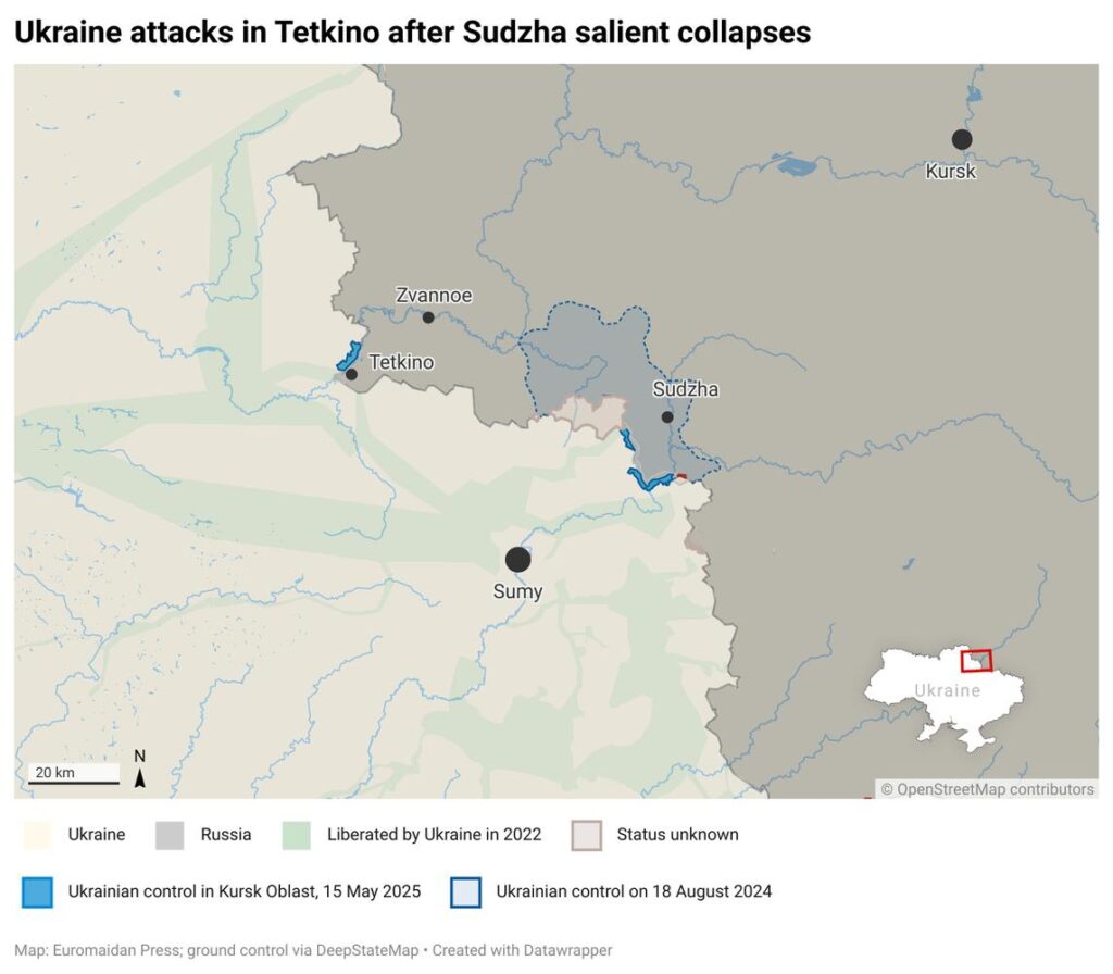 Map of Tetkino Tyotkino Ukraine Kursk incursion