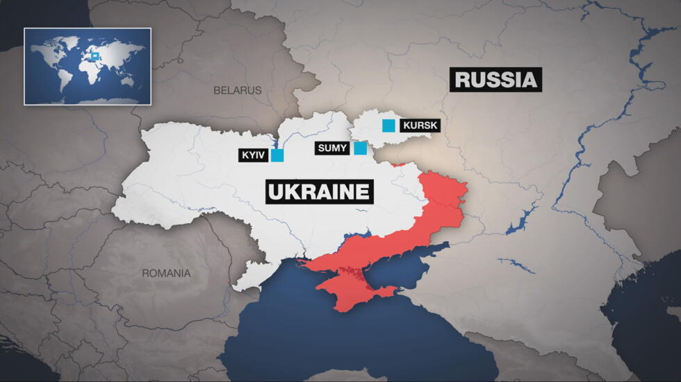 Ukraine's northeastern Sumy Oblast borders Russia's Kursk Oblast.