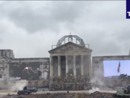 Russians built a full-size Reichstag replica for Victory Day performances in Moscow