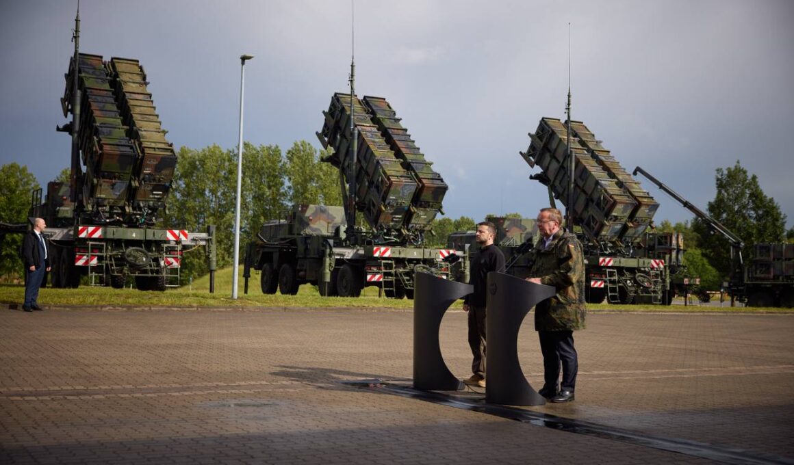 nyt approves german transfer 125 gmlrs rockets 100 patriot missiles ukraine ukrainian president volodymyr zelenskyy visits battery germany 2024 pres zelensky office biden-era aid winds down trump hesitates new commitments