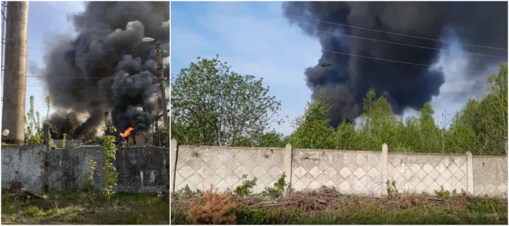 drones hit russia's plant producing parts aerospace military industry bryansk oblast (video) fires strela electromechanical after ukrainian drone attacks 4 2025 391057620 morning electrotechnical suzemka russia damaged strike caused large-scale
