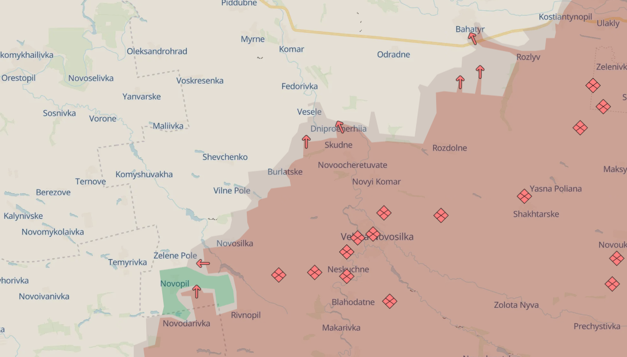 Russian advances in donetsk oblast