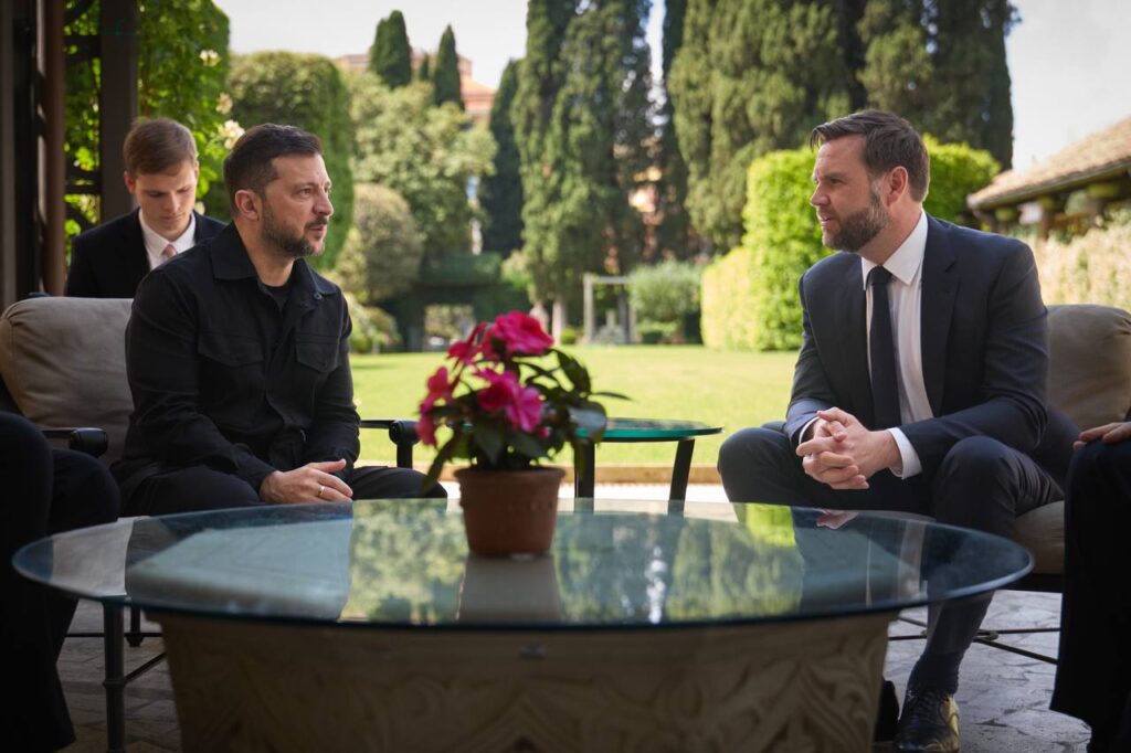 Zelenskyy meets JD Vance in Rome. Tomorrow, Trump calls Putin first