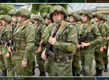 Belarusian troops at the joint military exercises with Russia