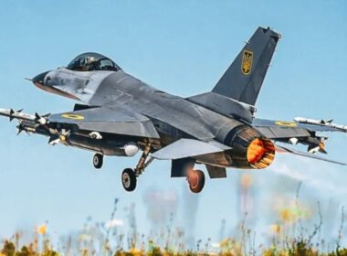 take off formation fly low navigate terrain—ukraine's f-16 trainees finished uk course russia helped design · post ukraine's air force carrying aim-120c aim-9 missiles fuel tanks terma pylons self-defense systems