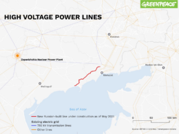 Russia builds 90 kilometers (55 miles) of power lines to connect seized Ukrainian nuclear plant to its grid.