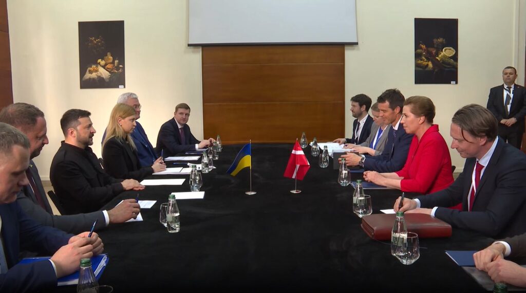 denmark readies 26th military package ukraine zelenskyy says meeting ukraine's president volodymyr denmark's pm mette frederiksen albania 16 2025 zelenskyi frideriksen seeks stronger eu support during denmark’s upcoming council presidency