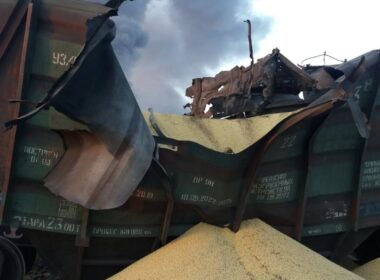 russia kills 14 injures 114 missiles drones kyiv g7 leaders meet canada trump rejects sanctions (updated) grain railcars damaged russia's air attack 17 2025 1750147639-179 continues its daily attacks against