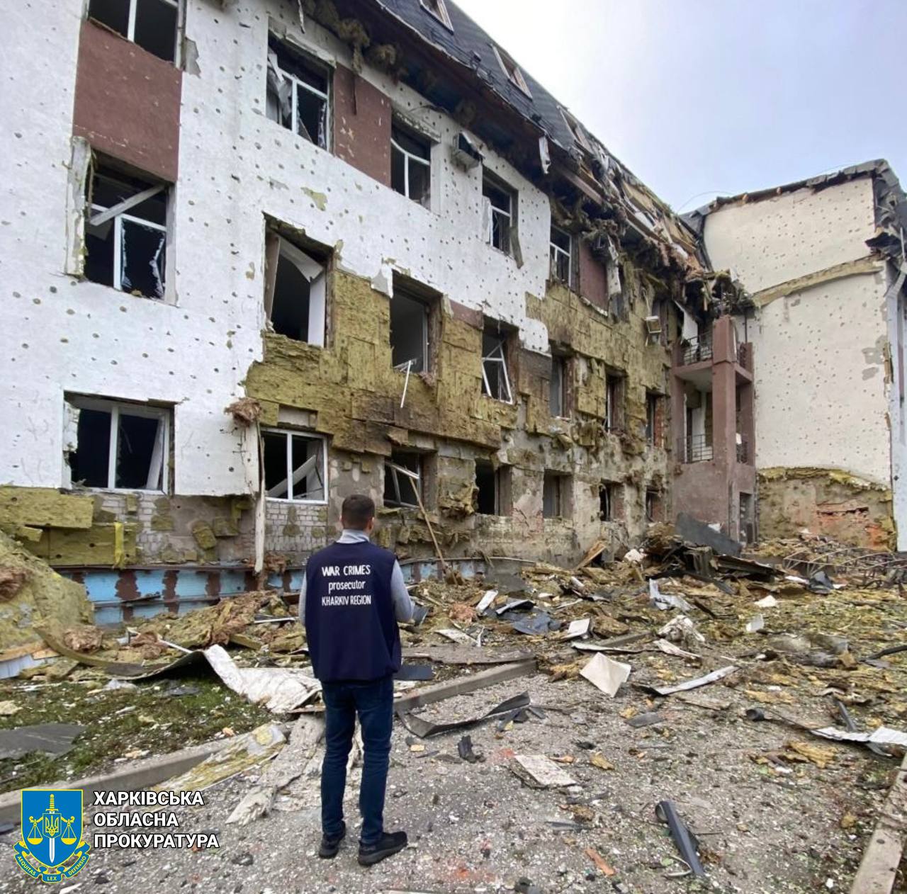 Russian drone strikes on 25 June damage a civilian enterprise and residential buildings in eastern city of Kharkiv.