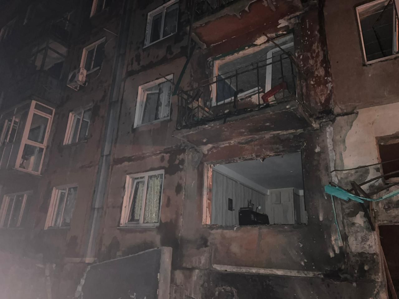 A residential building in Bilozerske, Donetsk Oblast, damaged after a Russian drone attack on 26 June.