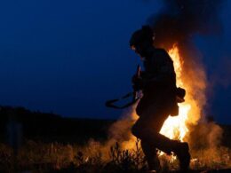 A soldier with the Ukrainian army's 56th Motorized Brigade.