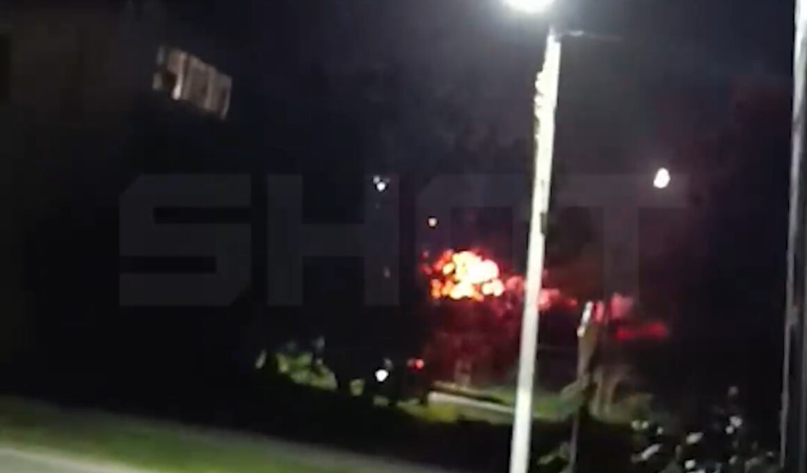 Residents of the city Lebedyan in Lipetsk Oblast shared videos of the drone attack on the night of 1-2 June. The UAV crashed right behind a three-story apartment building and caught fire.