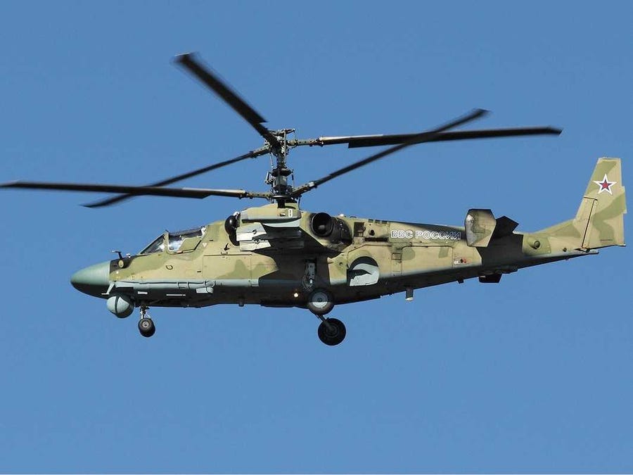 Ka-52 in action flying