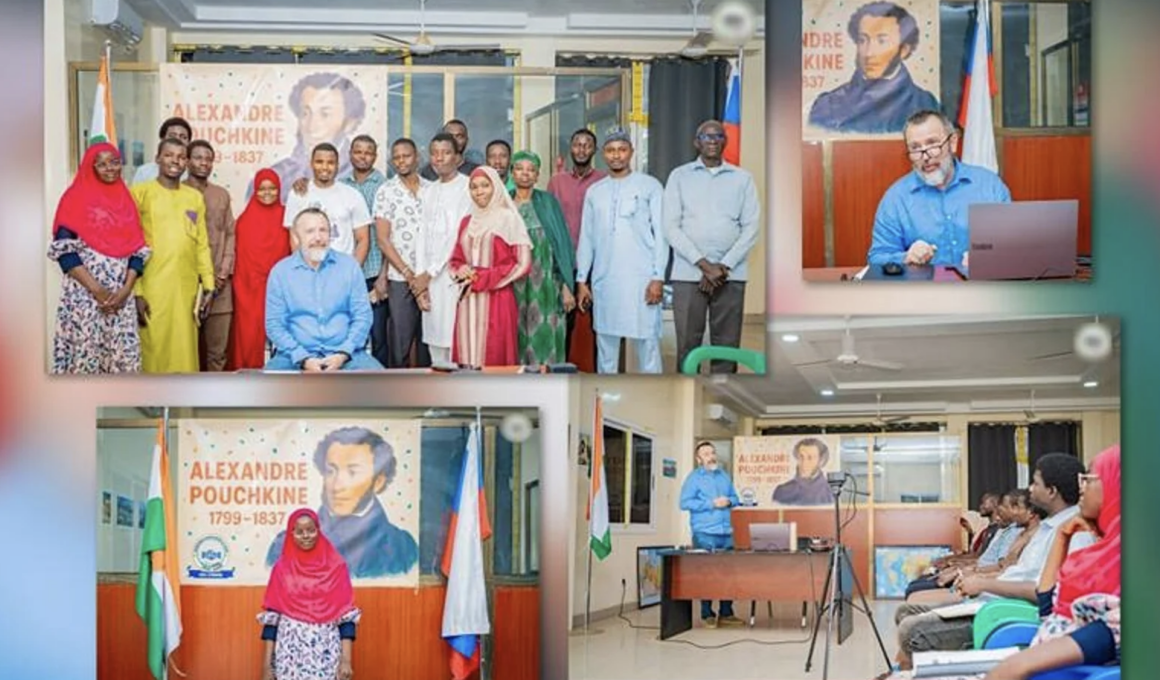 Photos from the Russian Pushkin poetry events in some African capitals.