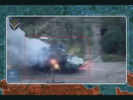 A Russian tank destroyed by the Ukrainian forces in the Kostiantynivka direction, Donetsk Oblast.