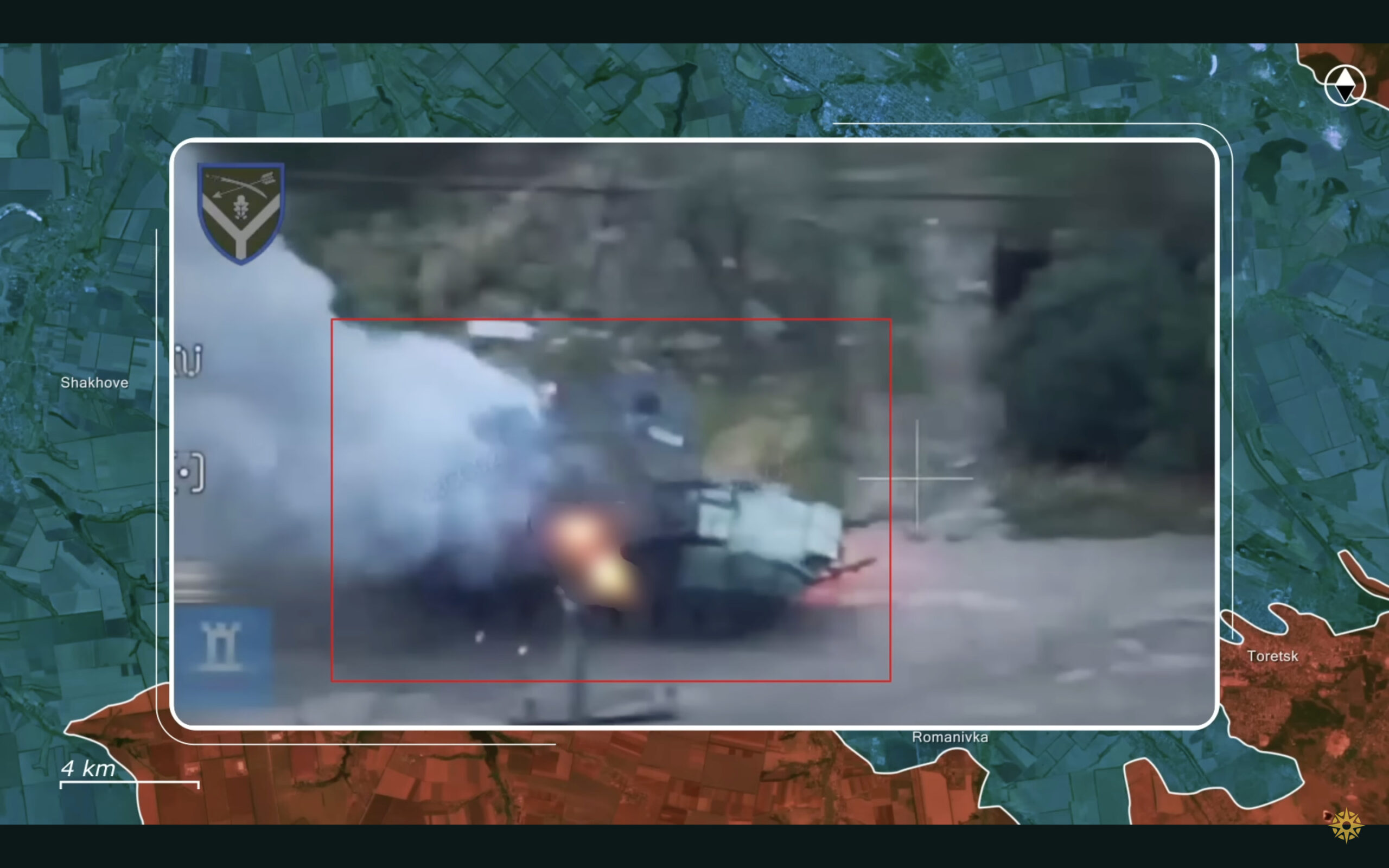 A Russian tank destroyed by the Ukrainian forces in the Kostiantynivka direction, Donetsk Oblast.