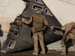 three distinct turboprop shahed variants reveal how russia’s “domestic drones” depend foreign tech keep flying · post ukrainian soldiers stand near downed shahed-136 kamikaze drone shot down1 ukraine news reports