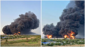 ukraine resumes strikes russian fuel depots targets airfields military factories russia's engels depot fire saratov oblast following ukrainian drone strike 6 2025 engels-fuel-oil-depot-blaze has resumed targeting infrastructure after months-long pause