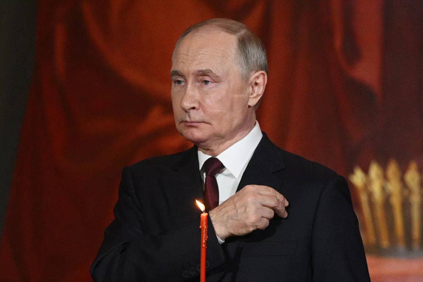 Russian President Vladimir Putin attending an Easter service in Moscow. April 2025. Photo: kremlin.ru