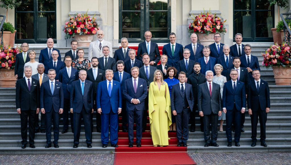 bloomberg how nato leaders trying save ukraine — flattering trump ukrainian president volodymyr zelenskyy posing alongside netherlands' king willem-alexander queen máxima hague 24 2025 natoint nato-leaders-zelenskyy-meet-belgian-king-and-queen-trump summit 25 european chose