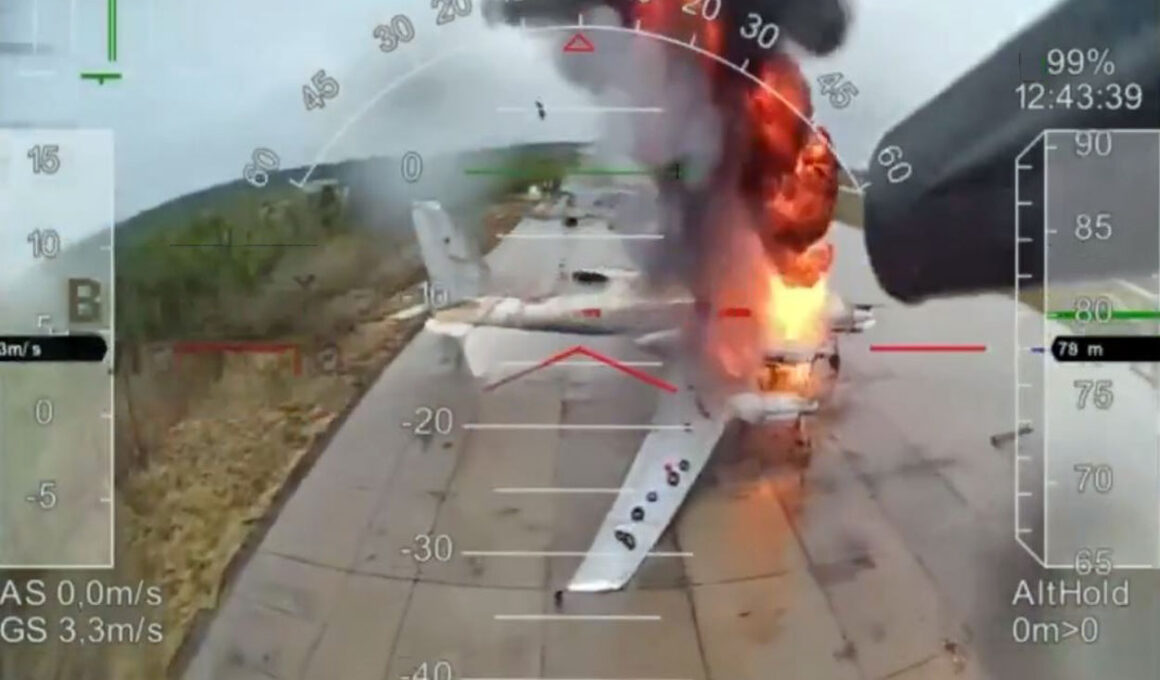 Drone strike spiderweb Ukraine trojan horse Russian airbases