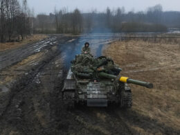 A 1st Heavy Mechanized Brigade tank.