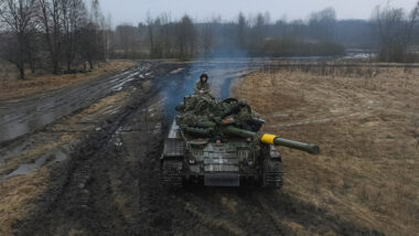 A 1st Heavy Mechanized Brigade tank.