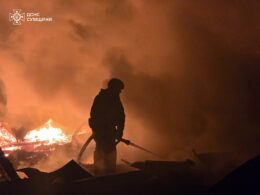 Russian drones hit residential buildings in Sumy Oblast, igniting fire and killing one civilian.
