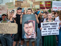 Ukraine protests against corruption NABU SAPO Zelenskyy Kyiv