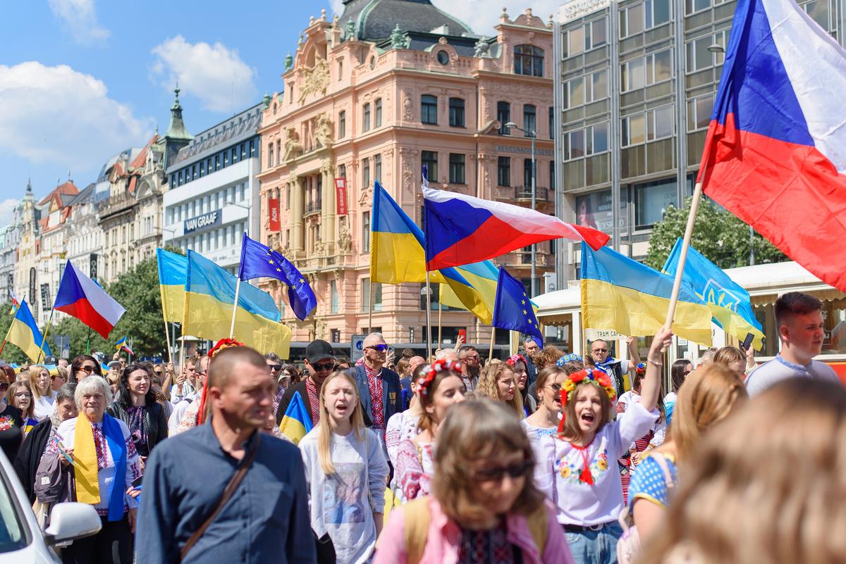 Ukrainian refugees in EU Prague Czech Republic