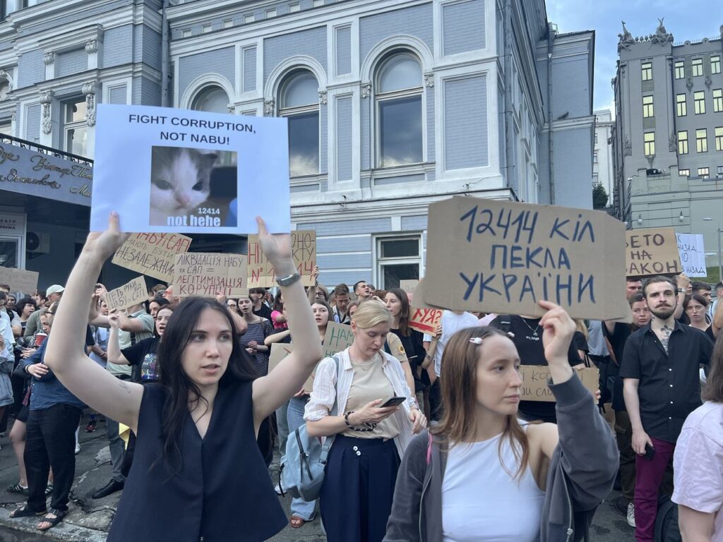 Ukraine protests against corruption NABU SAPO Zelenskyy Kyiv