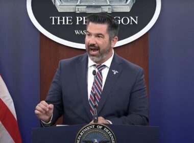 pentagon state dept defend ukraine arms pause america-first agenda chief spokesman sean parnell during press briefing washington 2 2025 youtube/department defense trump administration defends weapons calling part review kyiv left