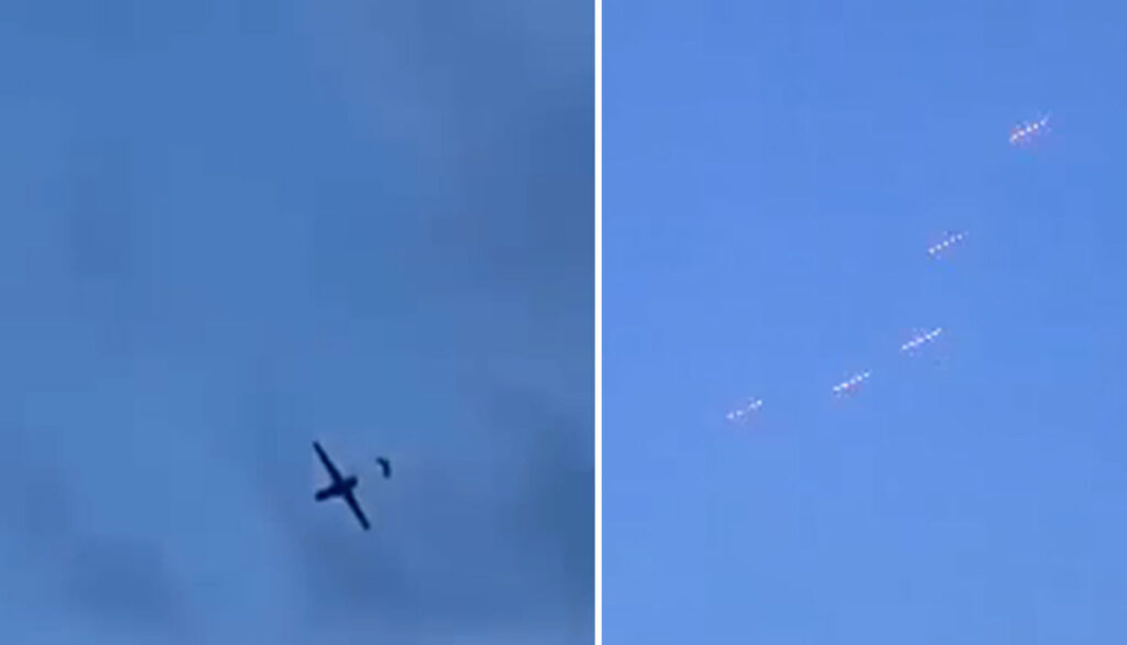 ukraine hits russian explosives production chain plant—fire erupts samara refinery ukraine's liutyi long-range drone russia's oblast (left); aa-guns trying shoot down ukrainian drones supernova+ petrochemical facility tied bomb precursors jet