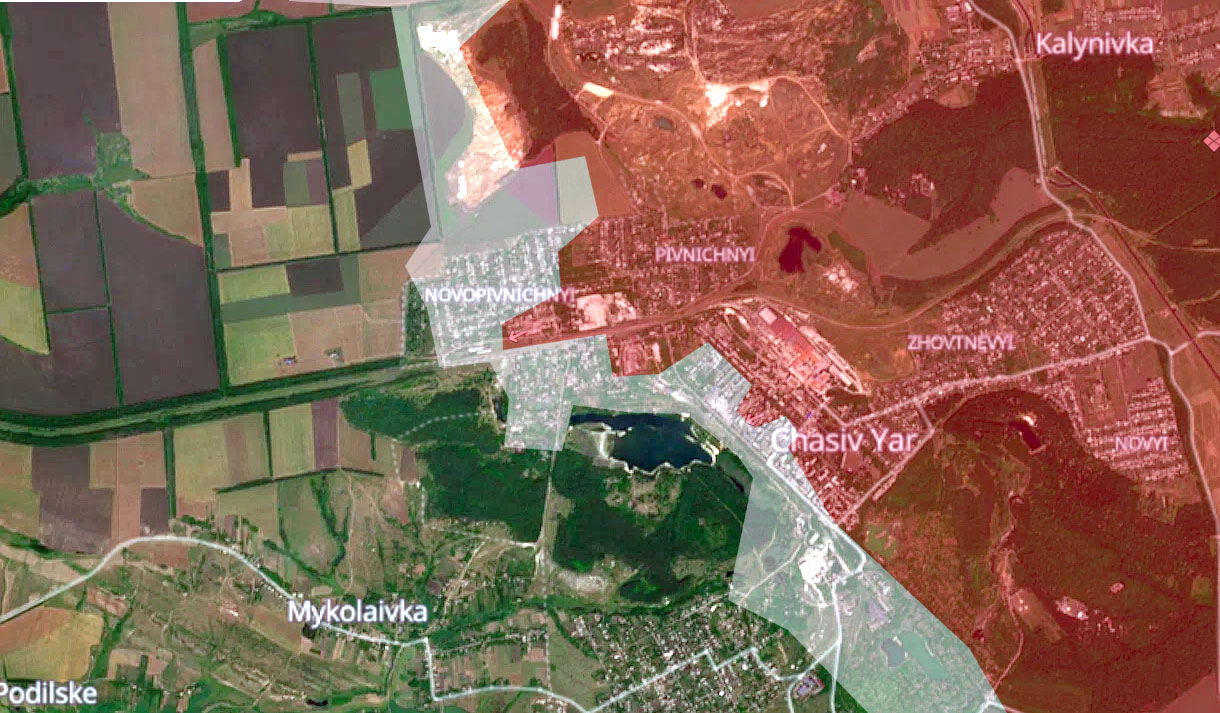 russian military claimed seize chasiv yar ukrainian defenders say lie situation donetsk oblast 30 2025 (red shows russian-controlled areas) deepstate chasiv-yar-control ministry defense moscow announced victory while fierce fighting continued