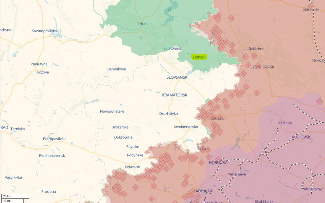 “trying exploit any opening” ukrainian officer warns russian tactics near lyman northern donetsk situation area oblast further south 6 2025 deep state russia seeks retake where briefly established control 2022