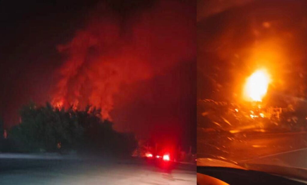 russia's volgograd railway power substation burns after night drone raid fire zhutovo line oblast attack overnight 27 2025 telegram/exilenova+ zhutovo-volgograd burned caused explosions massive blaze near station strike cut electricity
