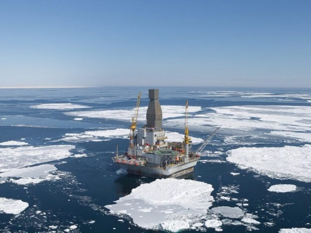 The Orlan drilling platform northeast of Sakhalin Island in the Sea of Okhotsk.