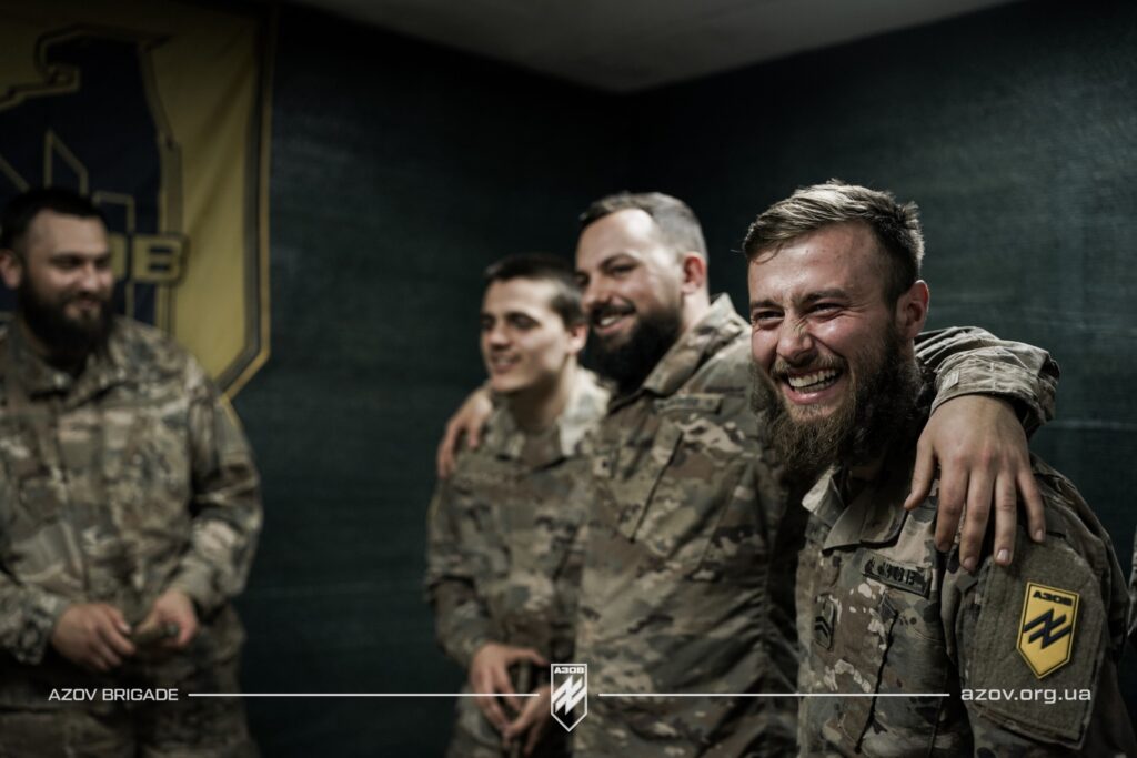 Azov soldiers laughing