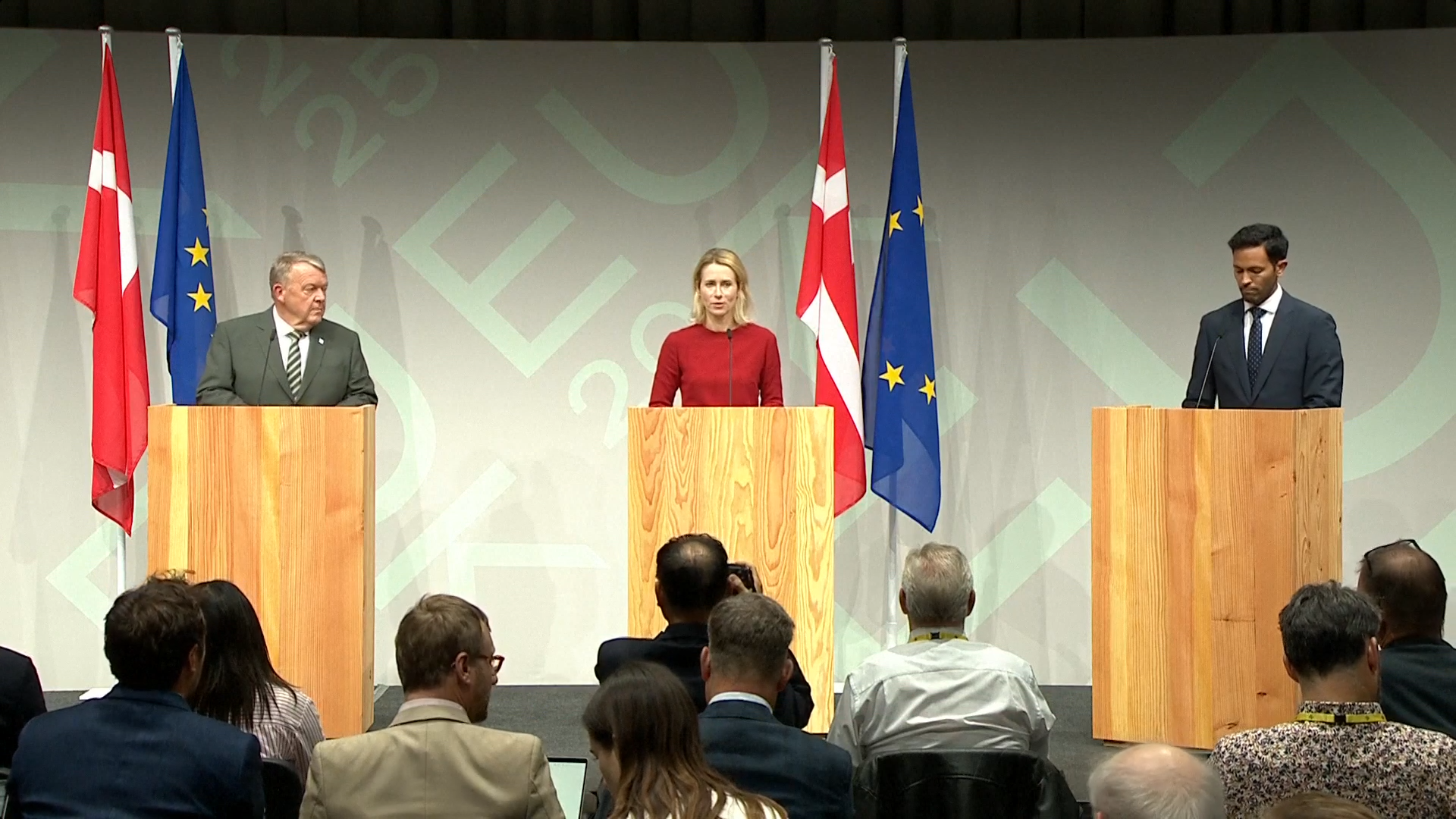 Kaja Kallas at a press briefing in Copenhagen on 30 August, 2025.