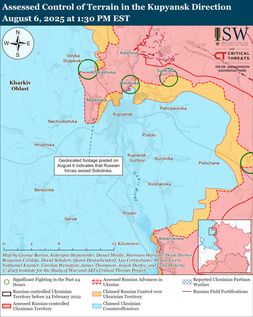 Situation near Kupiansk, Donetsk ISW: Russia likely takes two villages near Kupiansk — now it's eyeing the town’s lifeline highway Oblast. Map: ISW. Kupyansk-Direction-August-06,-20 Russian advance near Kupiansk