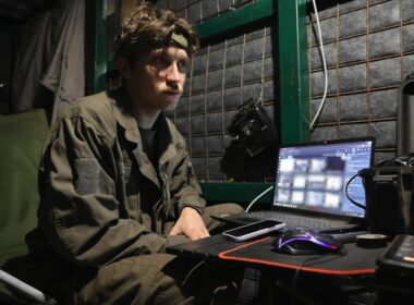 Bohdan, a drone pilot from Unmanned Systems Battalion of Ukraine’s 110th Separate Mechanized Brigade, prepares for an FPV bombing mission.