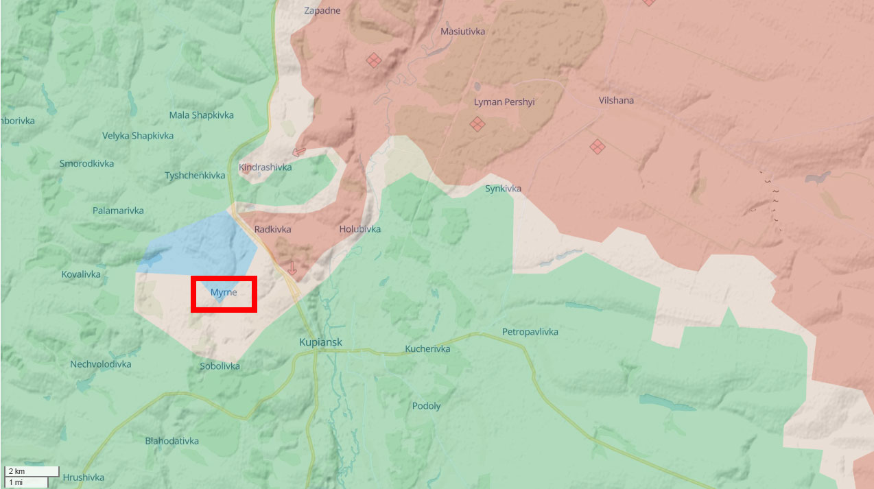 ukraine liberated village near kupiansk — russia used watch highway city deep state myrne 31 2025 myrne-kharkiv ukrainian forces kicked russians out once strategic eye kupiansk’s main road eastern ukraine's