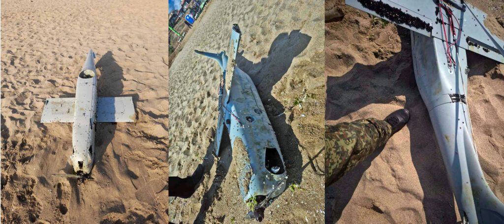 russian feniks recon uav washed ashore beach bulgaria—it crashed months ago black sea bulgaria 2025 photos bulgarian defense ministry rushkas-fenix-uav ukraine news ukrainian reports