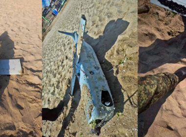russian feniks recon uav washed ashore beach bulgaria—it crashed months ago black sea bulgaria 2025 photos bulgarian defense ministry rushkas-fenix-uav ukraine news ukrainian reports