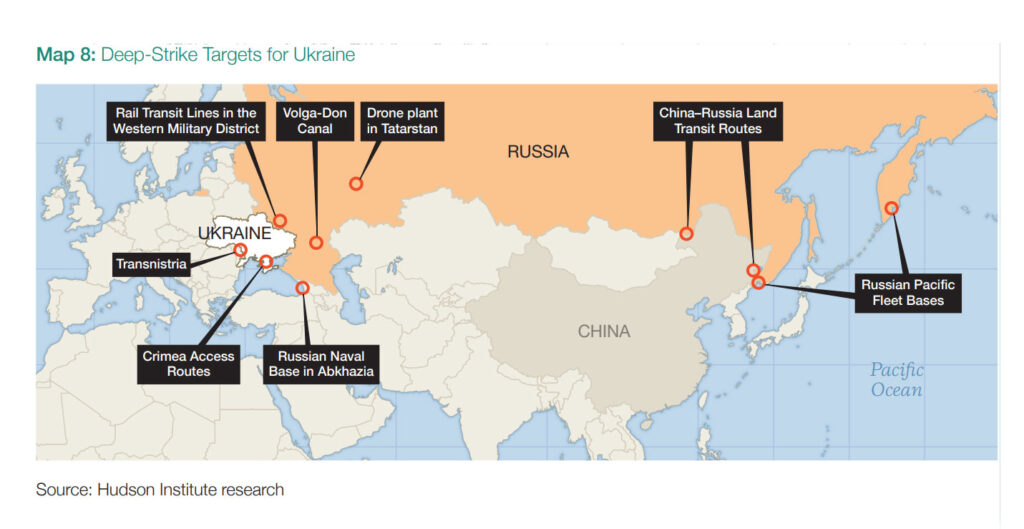 hudson institute lists russia’s eight most fragile military arteries ukraine could sever next break stalemate research strategic-targets-for-ukraine-to-hit-map has identified critical targets across russia occupied territories strike destabilize moscow’s war effort