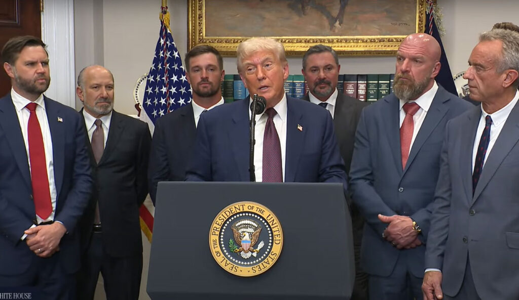 trump promises new sanctions russia witkoff heads moscow senate readies massive bill president donald speaks alongside officials during white house briefing washington 31 2025 youtube/the prepares package envoy steve set